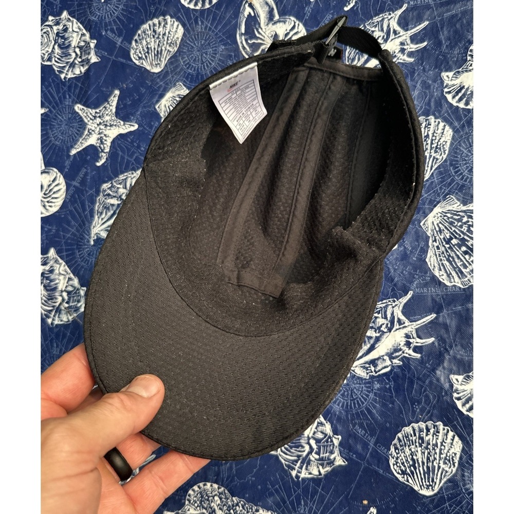 Vintage Y2K Nike Tailwind Hat Black Embroidered Swoosh Mesh 7 Panel Strap Back - Picture 6 of 7